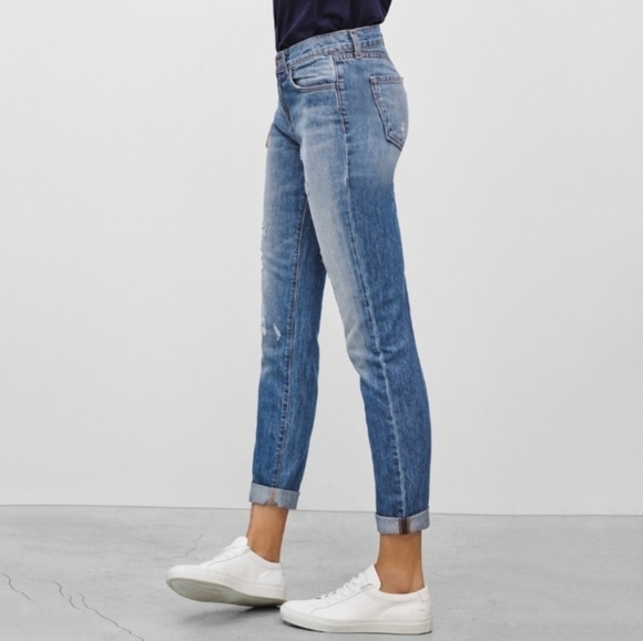 J Brand Jake Slim Boyfriend Distressed Jeans - Picture 1 of 10